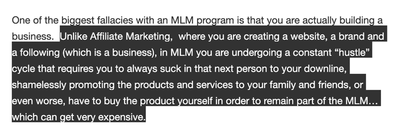 Excerpt from Kyle's article about MLMs
