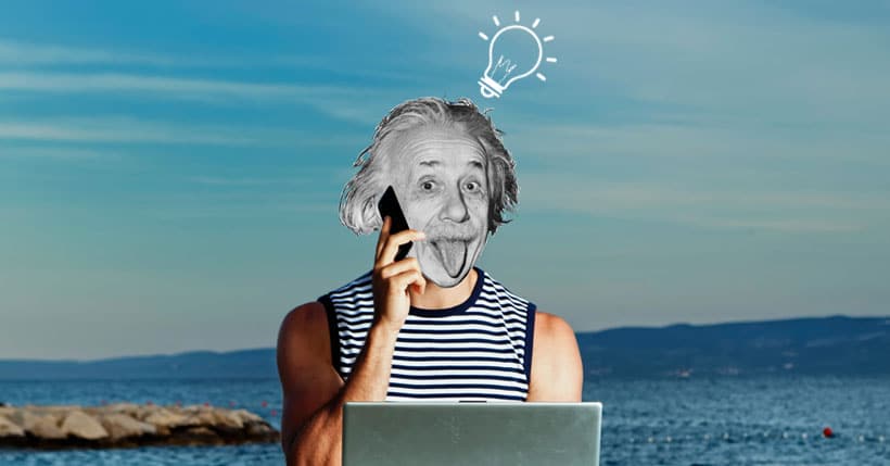 Einstein coming up with a business idea