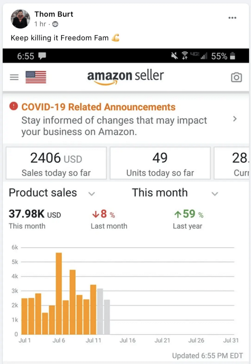 Freedom Review Dan Vas Amazon FBA & Shopify Courses