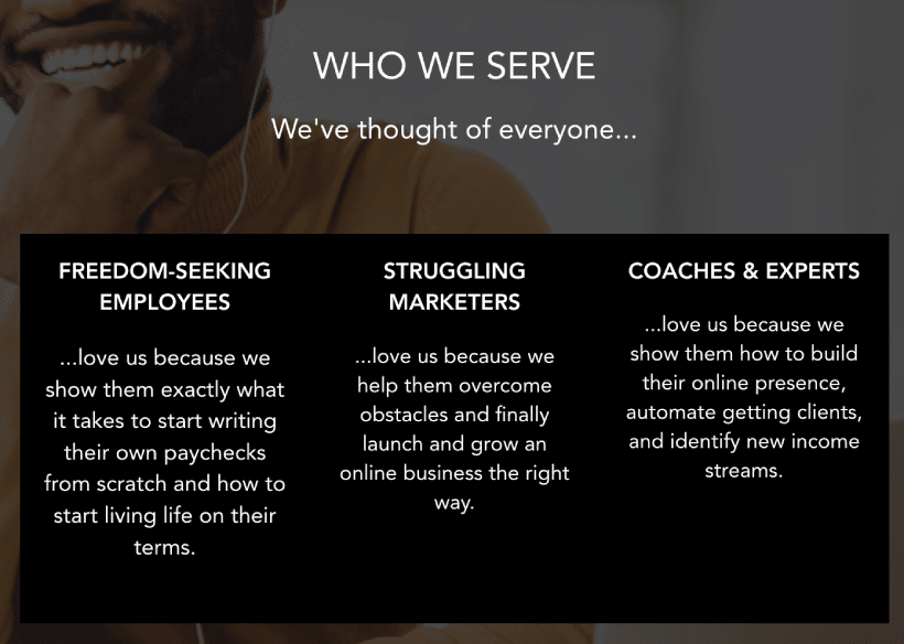 launch you review who we serve section