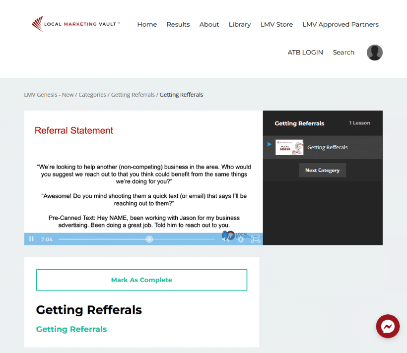 local marketing vault review course page