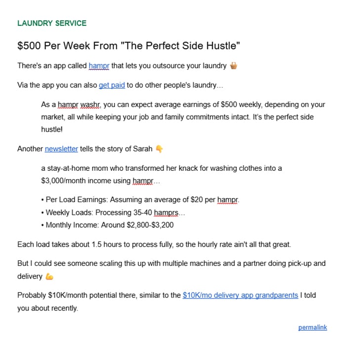 Preview screenshot of 3rd business idea